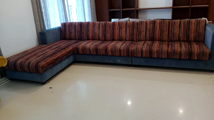 L-shaped lounge seating in a reception